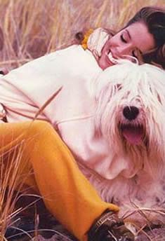 Corinne Alphen with white sheep dog